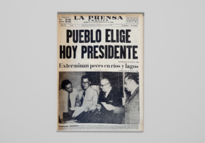 El pueblo salvadoreño elige presidente. Imagen tomada de La Prensa Gráfica, domingo 20 de febrero de 1972. Pág. 1.